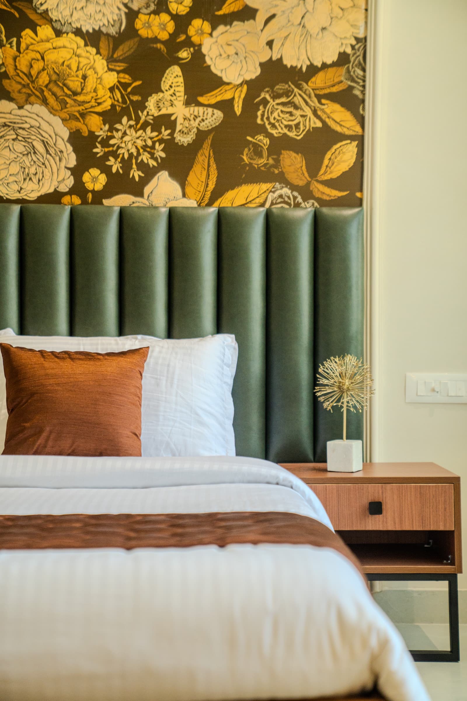 Master bedroom with a soft, neutral palette
